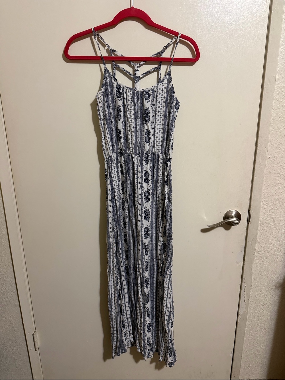 J for Justify Navy and White Striped Floral Maxi Dress